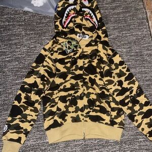 Camo shark bape hoodie